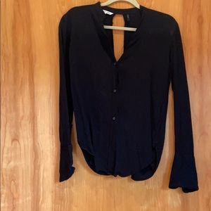 HELMUT LANG RAW EDGE OPEN BACK BLOUSE